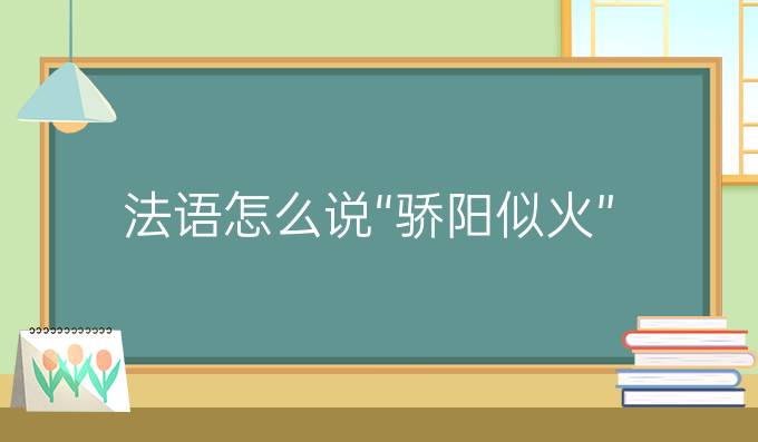 法語怎么說“驕陽似火”